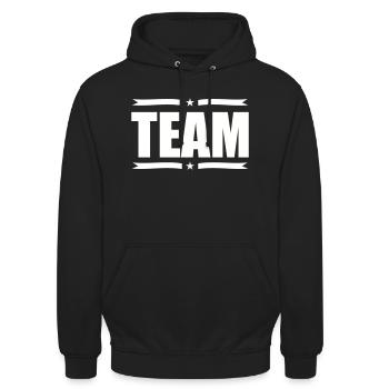 équipe - Sweat-shirt à capuche unisexe - noir - Devant - Alina (178cm) & Michal (187cm)