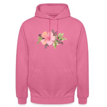 Pinke Blume - Unisex Hoodie - Pink - Vorne - Alina (178cm) & Michal (187cm)