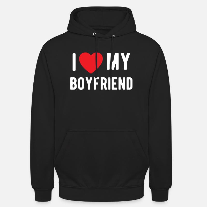J’aime mon petit ami - Sweat-shirt à capuche unisexe - noir