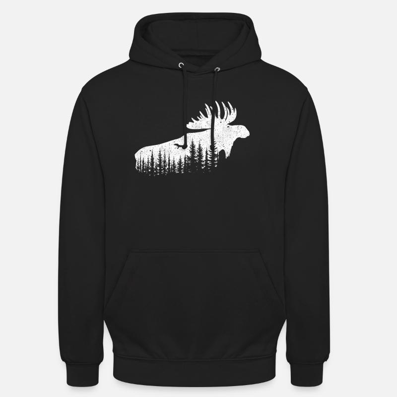 Elch - Unisex Hoodie - Schwarz