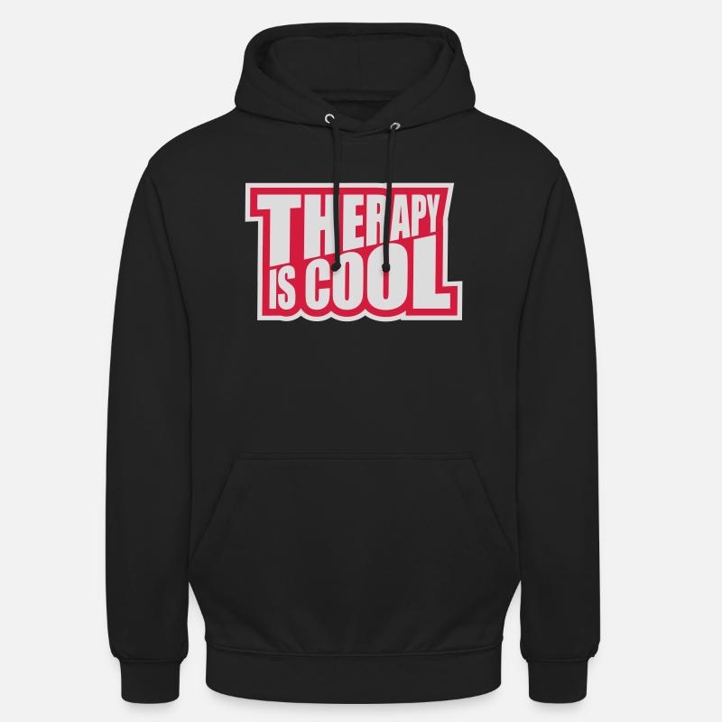 therapy is cool Zitat - Unisex Hoodie - Schwarz