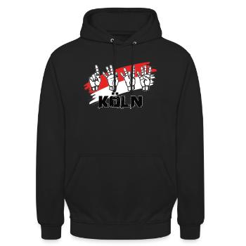 Panneau de football - Cologne - Sweat-shirt à capuche unisexe - noir - Devant - Alina (178cm) & Michal (187cm)