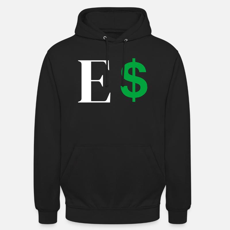 Lettre e dollar - Sweat-shirt à capuche unisexe - noir