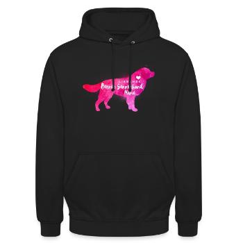 Liebende Berner Sennenhund Mama - Unisex Hoodie - Schwarz - Vorne - Alina (178cm) & Michal (187cm)