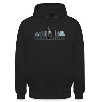 Melbourne Australia - Unisex Hoodie - black - Front - Alina (178cm) & Michal (187cm)