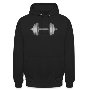 Hantel Hanteln Gewichte Kurzhantel - Unisex Hoodie - Schwarz - Vorne - Alina (178cm) & Michal (187cm)