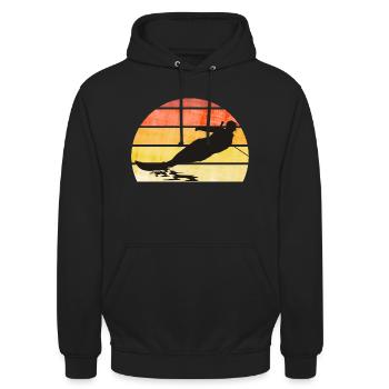 water ski - Unisex Hoodie - black - Front - Alina (178cm) & Michal (187cm)