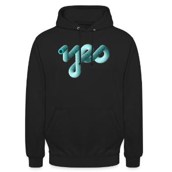 YES Font kuschel Effekt 3D - Unisex Hoodie - Schwarz - Vorne - Alina (178cm) & Michal (187cm)