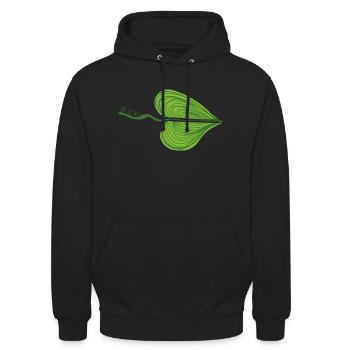 Feuille - Sweat-shirt à capuche unisexe - noir - Devant - Alina (178cm) & Michal (187cm)