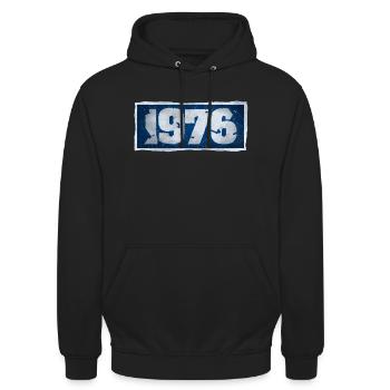 1976 - Sweat-shirt à capuche unisexe - noir - Devant - Alina (178cm) & Michal (187cm)