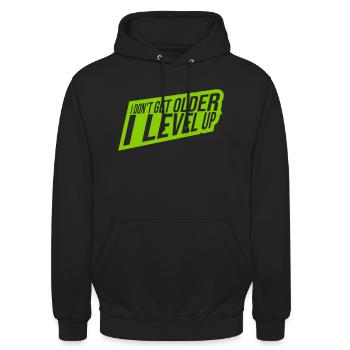 get older level up - Unisex Hoodie - black - Front - Alina (178cm) & Michal (187cm)