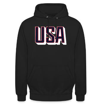 USA 2024 - Unisex Hoodie - black - Front - Alina (178cm) & Michal (187cm)