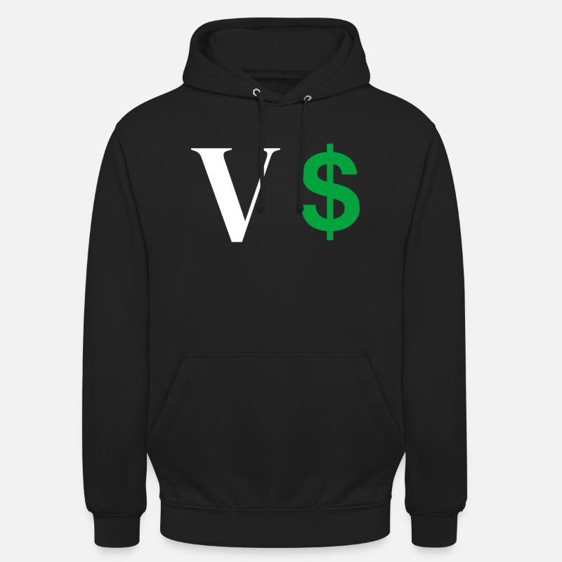 Buchstabe v Dollar - Unisex Hoodie - Schwarz