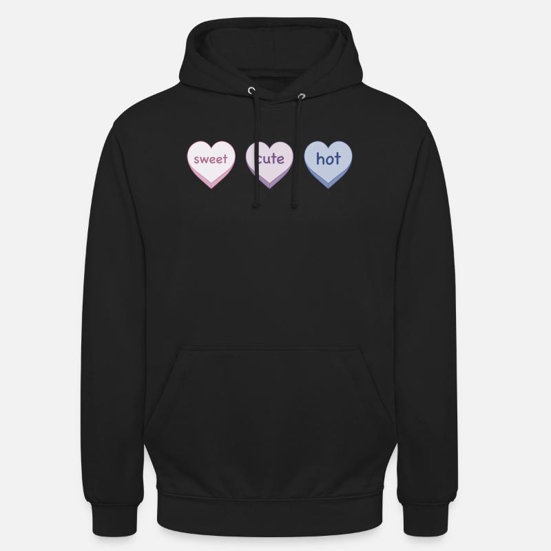 Doux mignon chaud - Sweat-shirt à capuche unisexe - noir