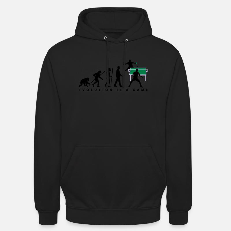 evolution_tischtennisspieler_102012_a_3c - Sweat-shirt à capuche unisexe - noir