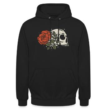 Red rose - Unisex Hoodie - black - Front - Alina (178cm) & Michal (187cm)