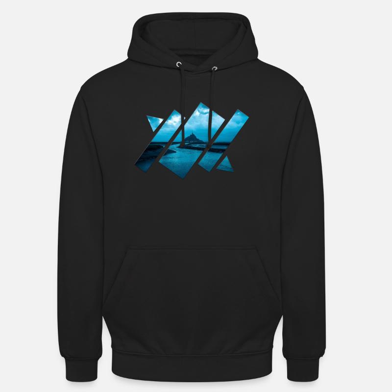 polyscape_blue - Sweat-shirt à capuche unisexe - noir
