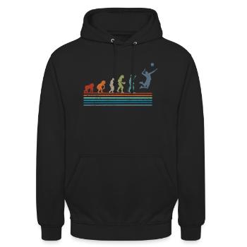 Retro-Vintage-Cricket-Evolution - Unisex Hoodie - Schwarz - Vorne - Alina (178cm) & Michal (187cm)