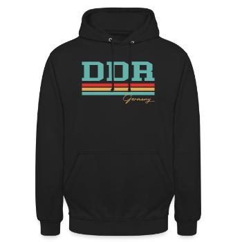 DDR Ostdeutschland - Unisex Hoodie - Schwarz - Vorne - Alina (178cm) & Michal (187cm)