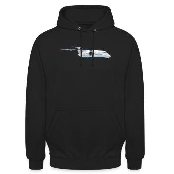 avion - Sweat-shirt à capuche unisexe - noir - Devant - Alina (178cm) & Michal (187cm)