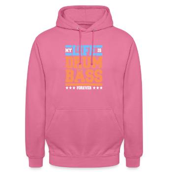 drum and bass - Unisex Hoodie - pink - Front - Alina (178cm) & Michal (187cm)