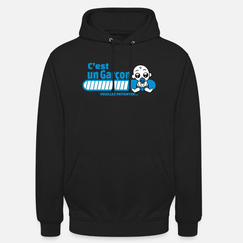annonce grossesse - c'est un garçon - Sweat-shirt à capuche unisexe - noir