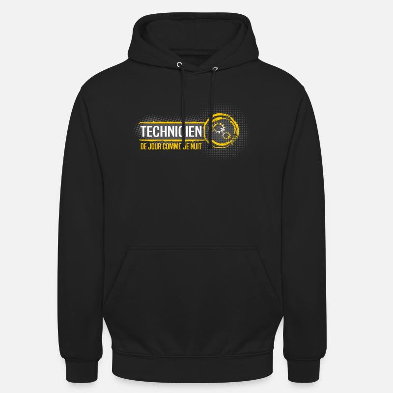 Technicien - Sweat-shirt à capuche unisexe - noir