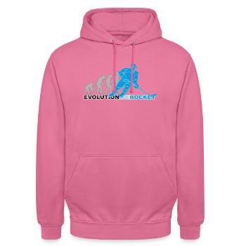 Evolution du hockey sur glace, hockey sur glace - Sweat-shirt à capuche unisexe - rose - Devant - Alina (178cm) & Michal (187cm)