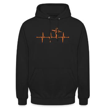Kicker heartbeat - Unisex Hoodie - Schwarz - Vorne - Alina (178cm) & Michal (187cm)