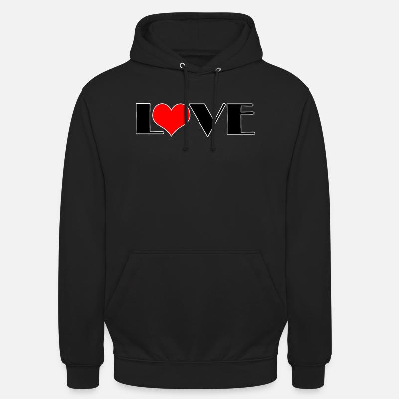 Texte d’amour - Sweat-shirt à capuche unisexe - noir