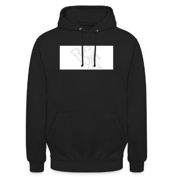 J ai un énorme bras alors attention les loser - Sweat-shirt à capuche unisexe - noir - Devant - Alina (178cm) & Michal (187cm)