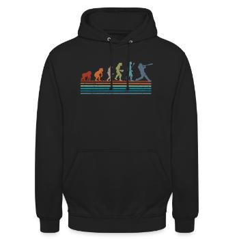 Vintage Baseball Retro Evolution - Unisex Hoodie - Schwarz - Vorne - Alina (178cm) & Michal (187cm)