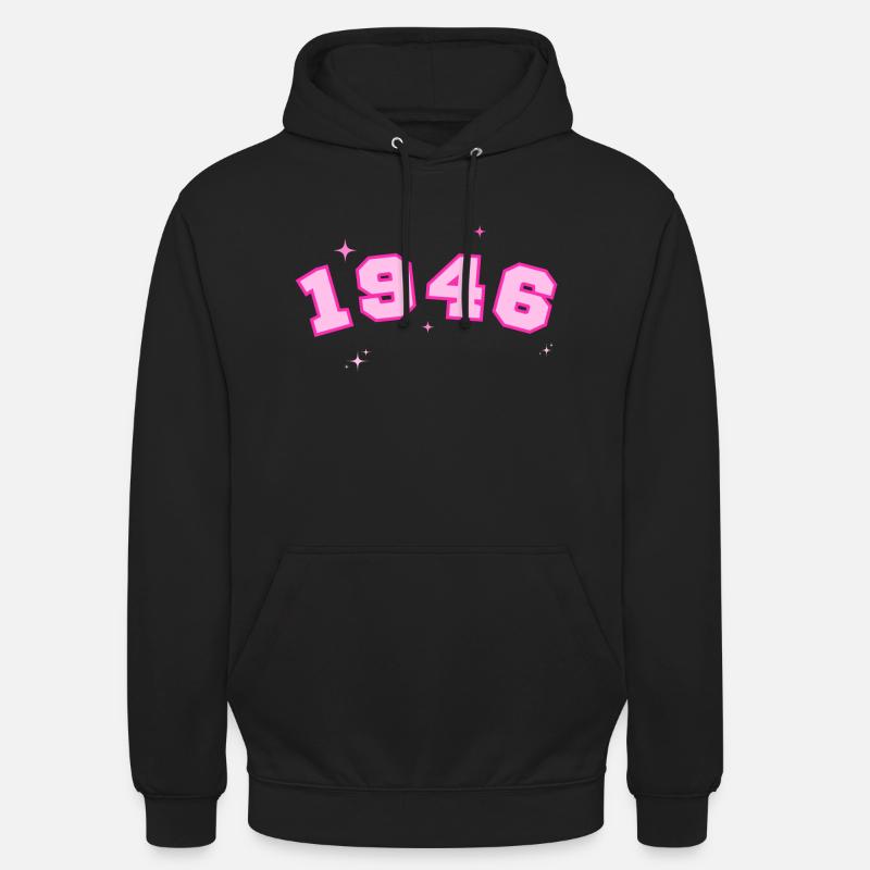 1946 rose étoile - Sweat-shirt à capuche unisexe - noir