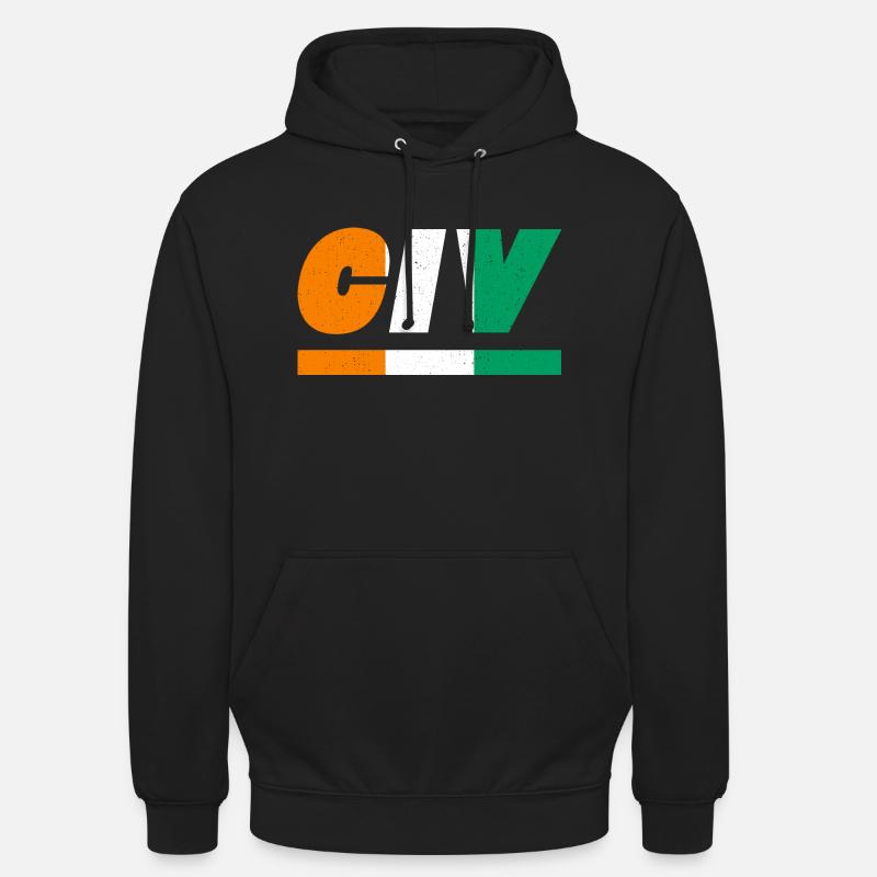 Côte d’Ivoire Drapeau drapeau CIV - Sweat-shirt à capuche unisexe - noir