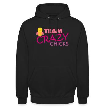 Teamshirt chicks Muddy Run Shirt Grümpeltunier - Unisex Hoodie - Schwarz - Vorne - Alina (178cm) & Michal (187cm)