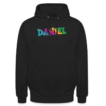 Daniel - Unisex Hoodie - Schwarz - Vorne - Alina (178cm) & Michal (187cm)