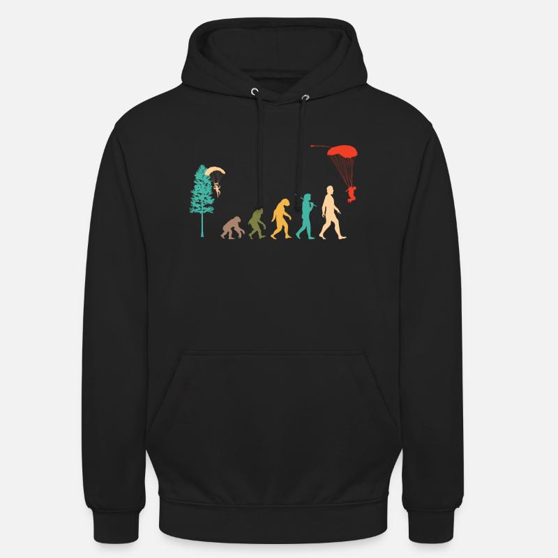 Skydive Evolution: Skydiver Design - Sweat-shirt à capuche unisexe - noir