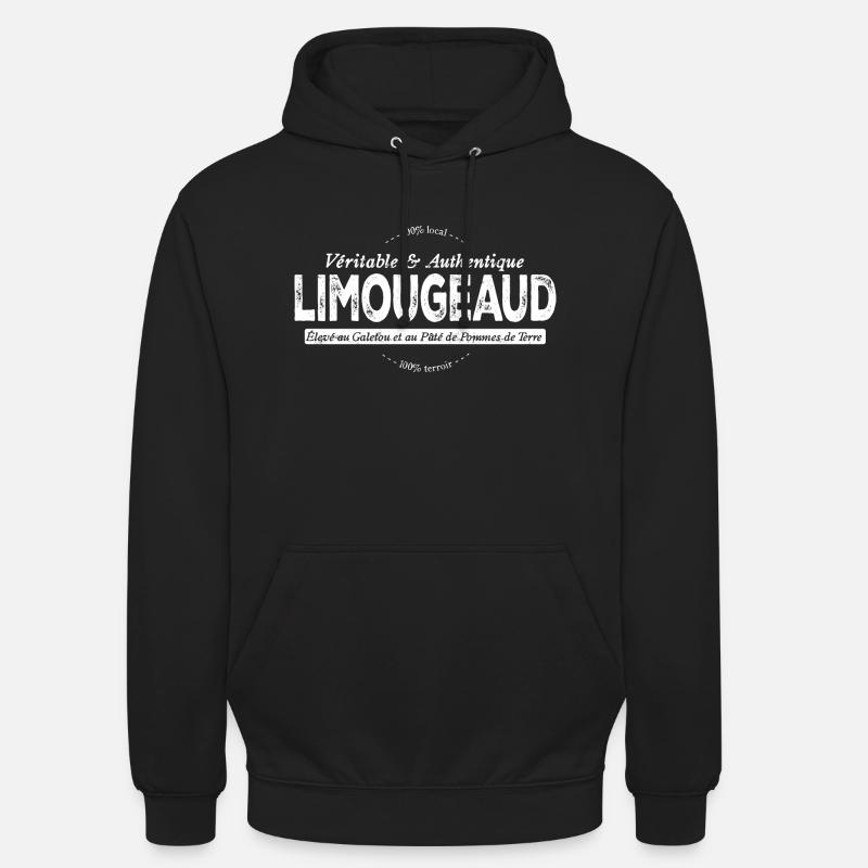 Limougeaud de Limoges - Sweat-shirt à capuche unisexe - noir