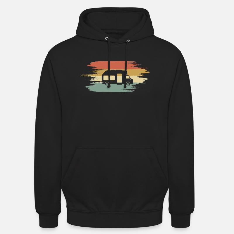 Caravane Camping Camper Retro - Sweat-shirt à capuche unisexe - noir