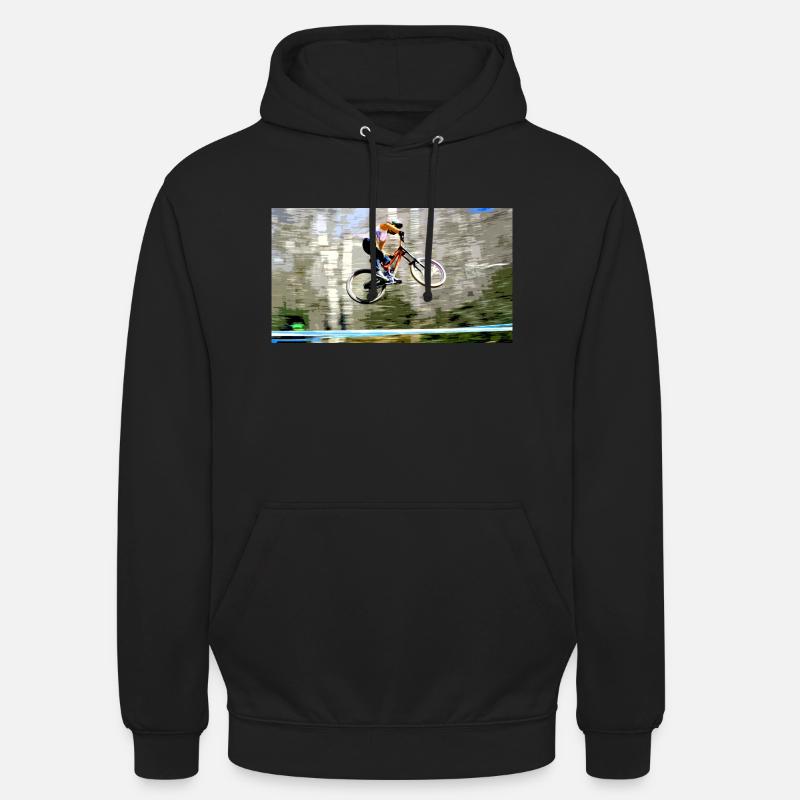 vtt descente - Sweat-shirt à capuche unisexe - noir