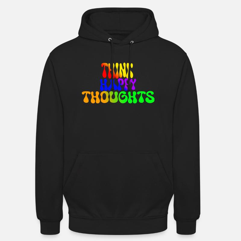 Pensez à des pensées heureuses - Sweat-shirt à capuche unisexe - noir