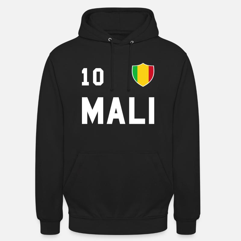 Équipe de football du drapeau du Mali cadeau d'équipe - Sweat-shirt à capuche unisexe - noir