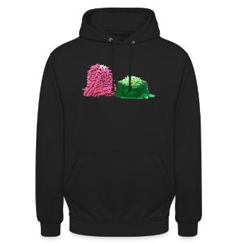 Wackelpudding - Unisex Hoodie - Schwarz - Vorne - Alina (178cm) & Michal (187cm)