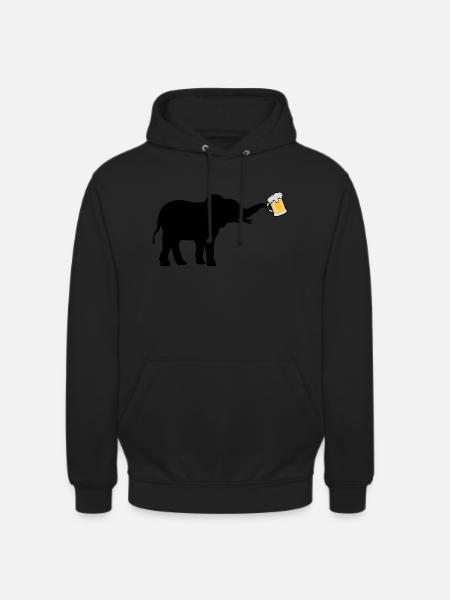 Beer Jug Elephant cool - Unisex Hoodie - black