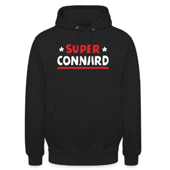 Gift humor man super asshole - Unisex Hoodie - black - Front - Alina (178cm) & Michal (187cm)
