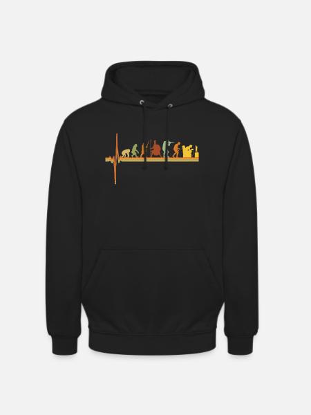 Gaming EKG Hjerteslag Evolution Retro Gamer - Hættetrøje unisex - sort