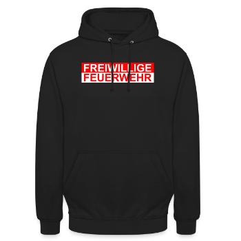 Freiwillige Feuerwehr - Unisex Hoodie - Schwarz - Vorne - Alina (178cm) & Michal (187cm)