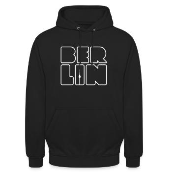 Berlin Souvenir Kreuzberg Hauptstadt Berliner - Unisex Hoodie - Schwarz - Vorne - Alina (178cm) & Michal (187cm)