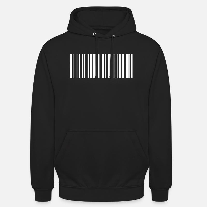 Barcode White - Sweat-shirt à capuche unisexe - noir
