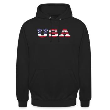 Les États-Unis aux couleurs du drapeau américain drapeau - Sweat-shirt à capuche unisexe - noir - Devant - Alina (178cm) & Michal (187cm)